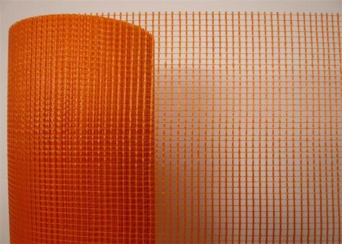 Plain 160g 5x5mm Fiber Glass Mesh Orange Fiberglass Mesh Reinforced For