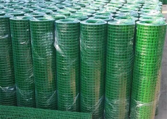 Green Pvc Coated  Welded Wire Mesh Rolled Garden Fencing 1/4 Inch Hardware Cloth