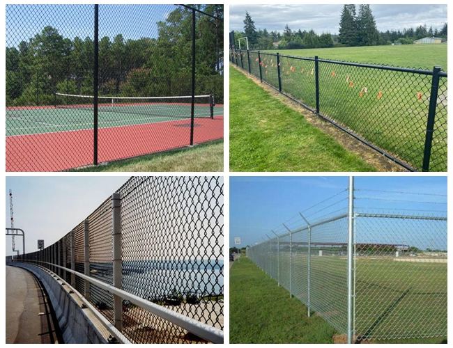 2in Sport Chain Link Fence Mesh Fabric PVC Coated Galvanised Diamond